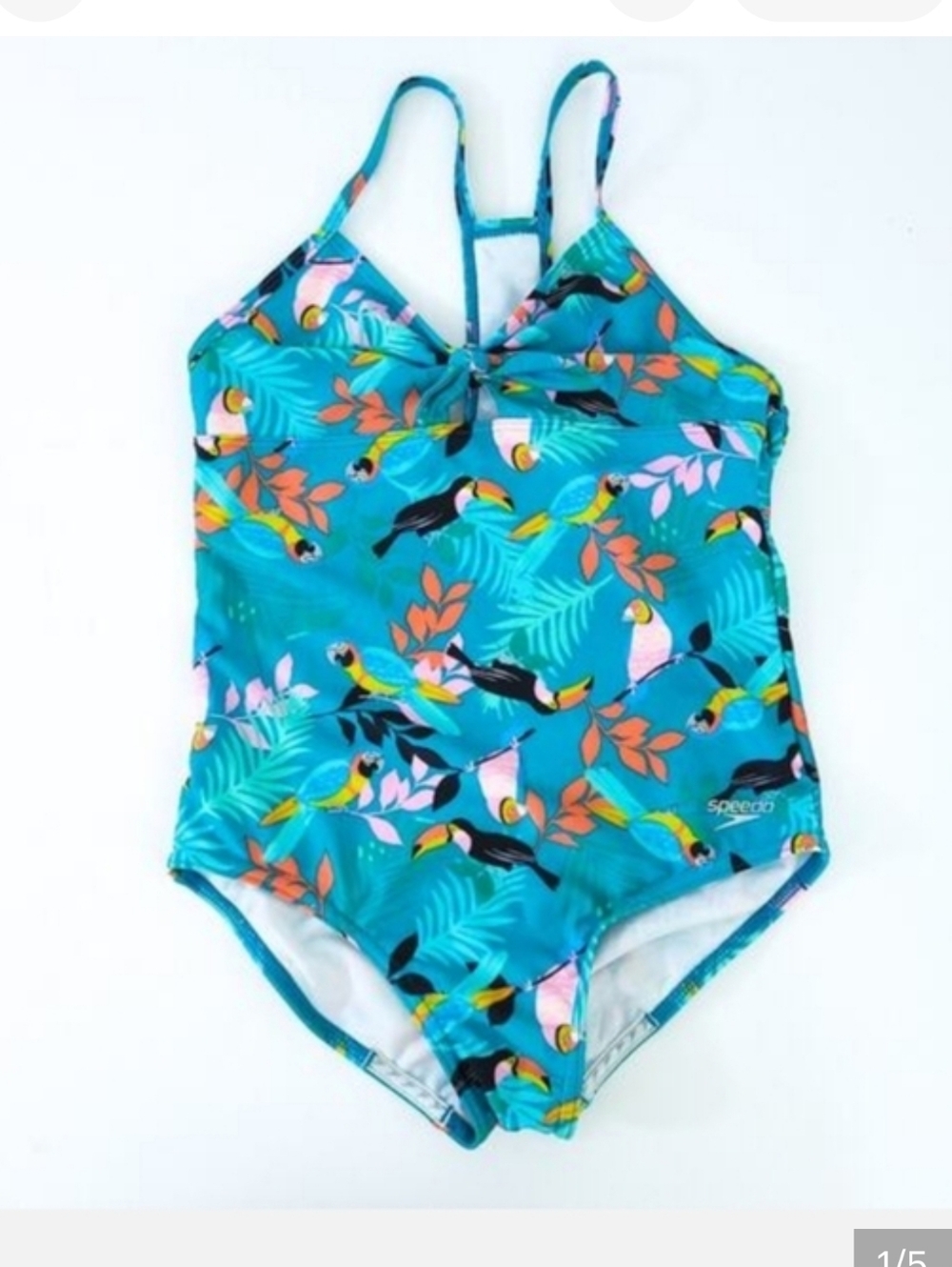 Girls Speedo Swimsuit Swim One Piece Youth Blue Size S 7/8Tucan - Picture 3 of 5